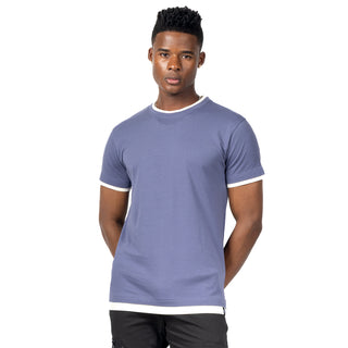 Playera Básica Manga Corta Efecto Doble Cuello