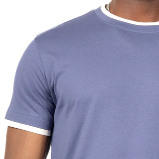 Playera Básica Manga Corta Efecto Doble Cuello