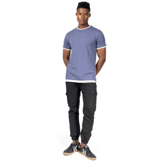 Playera Básica Manga Corta Efecto Doble Cuello