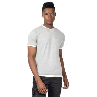 Playera Básica Manga Corta Efecto Doble Cuello