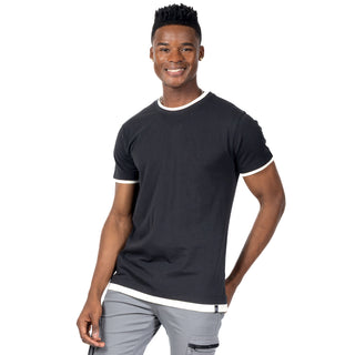 Playera Básica Manga Corta Efecto Doble Cuello