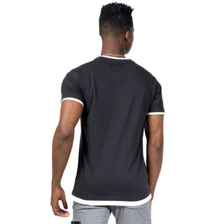 Playera Básica Manga Corta Efecto Doble Cuello