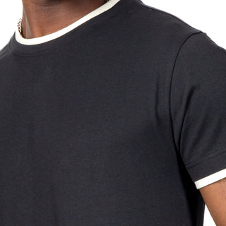 Playera Básica Manga Corta Efecto Doble Cuello