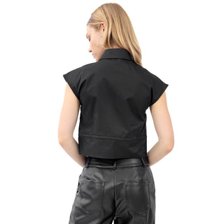 Blusa Fashion Sin Mangas Con Bolsas Al Frente{