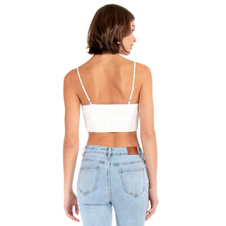 Top Corto Con Textura Y Cordón