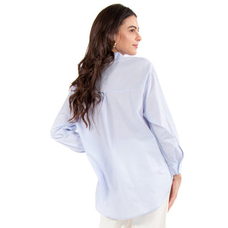 Blusa Camisera Con Estilo Relajado