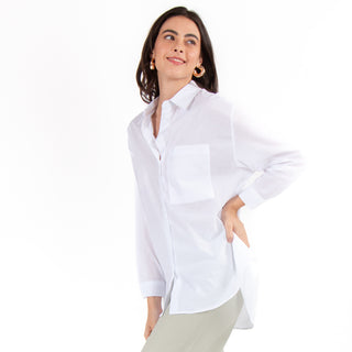 Blusa Camisera Con Estilo Relajado