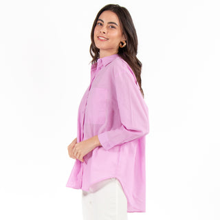 Blusa Camisera Con Estilo Relajado