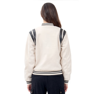 Chamarra Contrast Bomber Pu Jacket