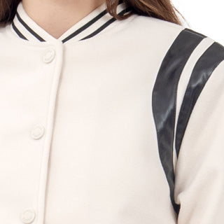 Chamarra Contrast Bomber Pu Jacket