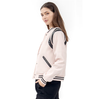Chamarra Contrast Bomber Pu Jacket