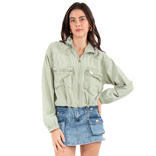 Chamarra Corta Con Estilo Rompevientos