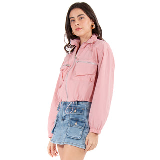 Chamarra Corta Con Estilo Rompevientos