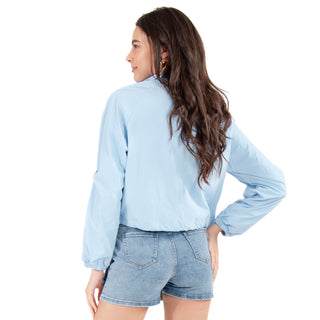 Chamarra Corta Rompevientos Con Bolsas