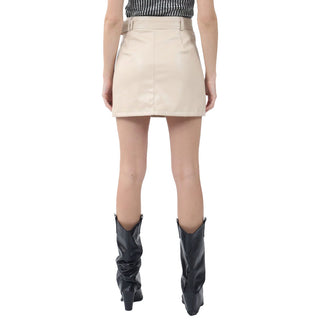 Falda De Poliuretano Con Cinturón