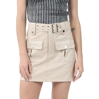 Falda De Poliuretano Con Cinturón