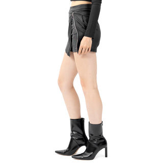 Falda De Poliuretano Con Brillo A Los Costados