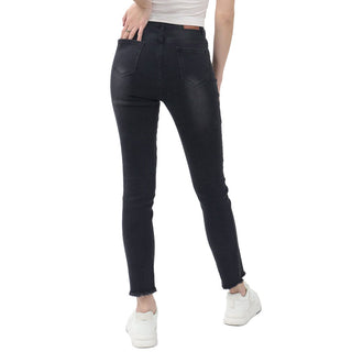 Jeans Skinny Con Bajo Brillo