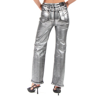 Jeans Metalico Con Fit Straight
