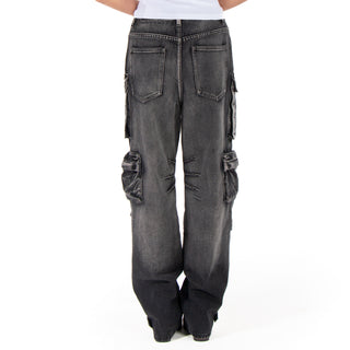 Jeans De Denim Con Bolsas Cargo