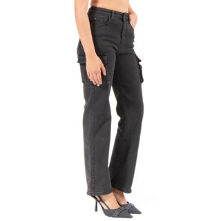 Jeans Cargo Fit Straight Con Bolsas