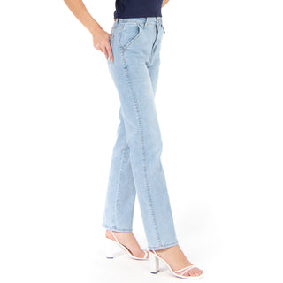 Jeans De Denim Con Fit Straight Y Deslavado