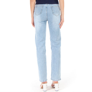 Jeans De Denim Con Fit Straight Y Deslavado