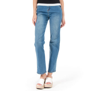 Jeans De Denim Con Fit Straight Y Deslavado