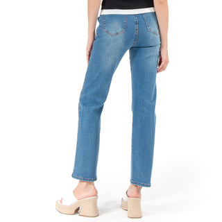 Jeans De Denim Con Fit Straight Y Deslavado