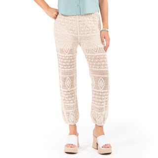 Pantalón Jogger Con Tejido Crochet