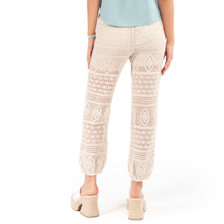 Pantalón Jogger Con Tejido Crochet