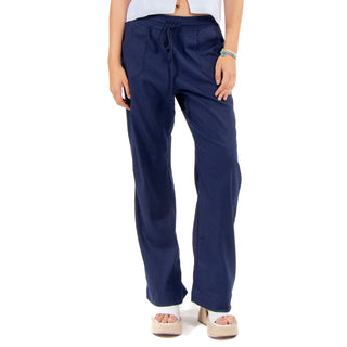 Pantalón De Lino Con Cordón Y Estilo De Verano