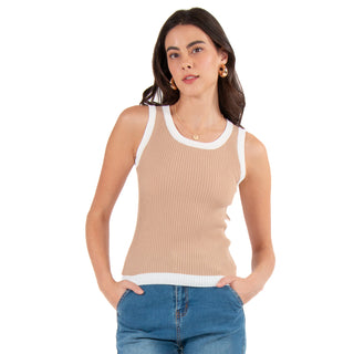 Top Tejido Con Contraste