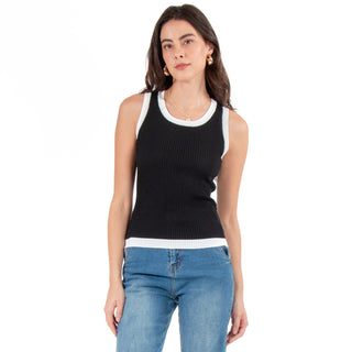 Top Tejido Con Contraste