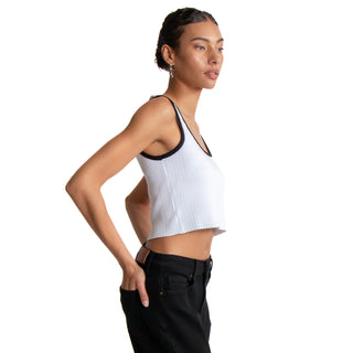 Crop Top De Verano Con Rib Y Contraste
