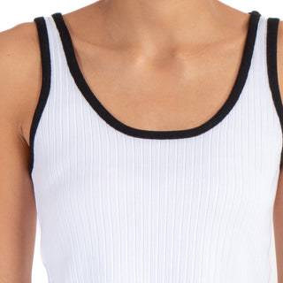 Crop Top De Verano Con Rib Y Contraste