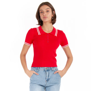 Playera Polo Ligera Con Rib