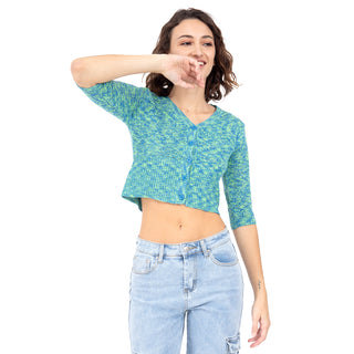 Playera Manga Media Slim Fit Con Botones