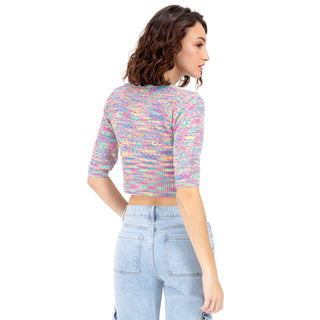 Playera Manga Media Slim Fit Con Botones