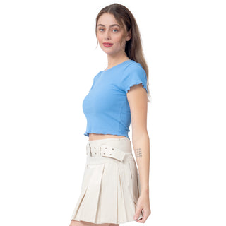 Playera Básica Con Rib Manga Corta