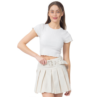 Playera Básica Con Rib Manga Corta