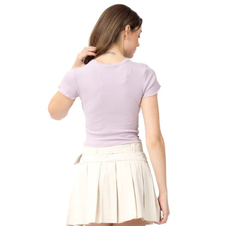Playera Básica Con Rib Manga Corta