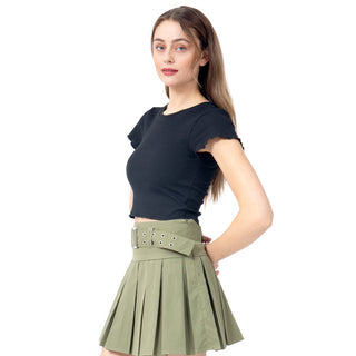 Playera Básica Con Rib Manga Corta