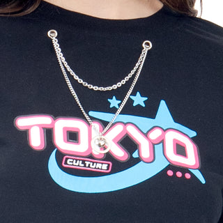 Playera Estampada Con Cadena