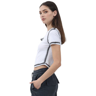 Playera Fashion Con Contraste Y Estampado