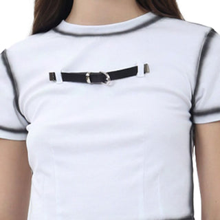 Playera Fashion Con Contraste Y Estampado