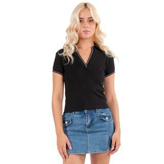 Playera Polo Y Cuello Rib Con Contrastes