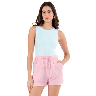 Body Básico De Nylon Con Cuello Rendondo