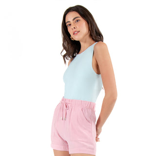 Body Básico De Nylon Con Cuello Rendondo