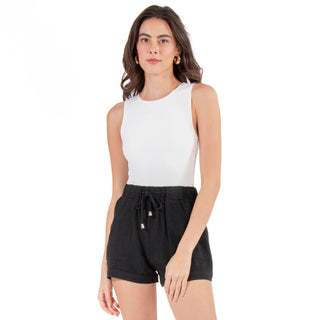 Body Básico De Nylon Con Cuello Rendondo